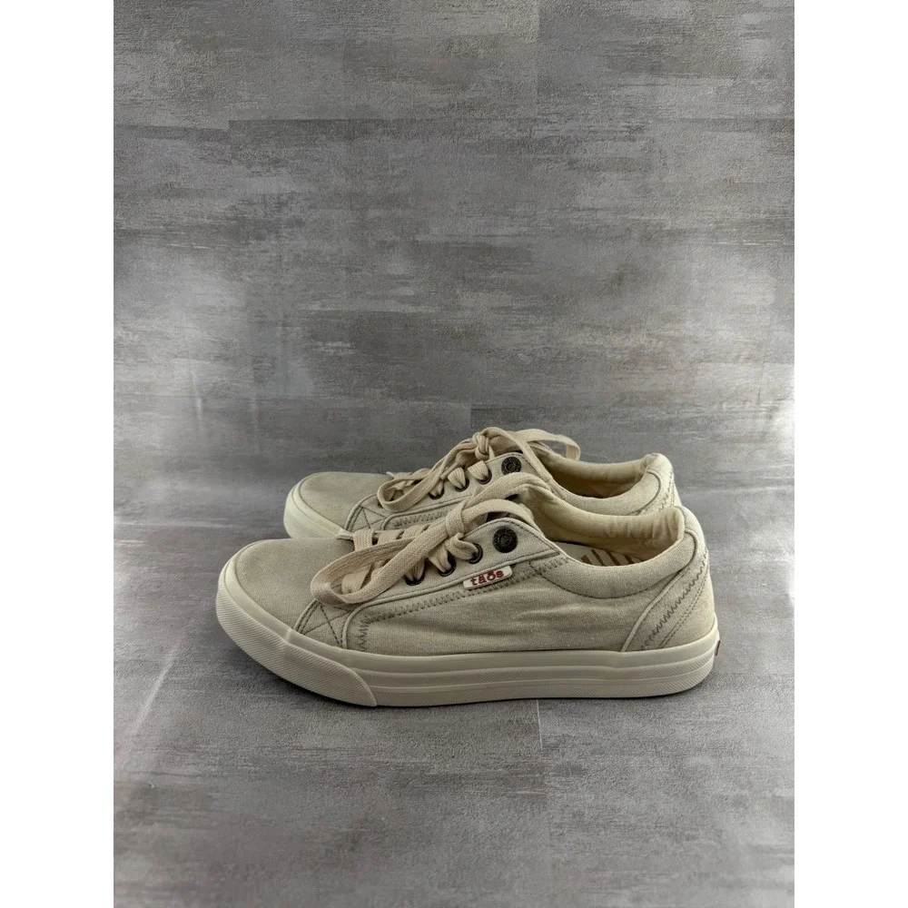 Taos Plim Soul Sand Beige Canvas Low Top Sneakers Women Size 8.5 PLS-13644_3